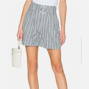 Free People Blue and White Striped Women's Shorts